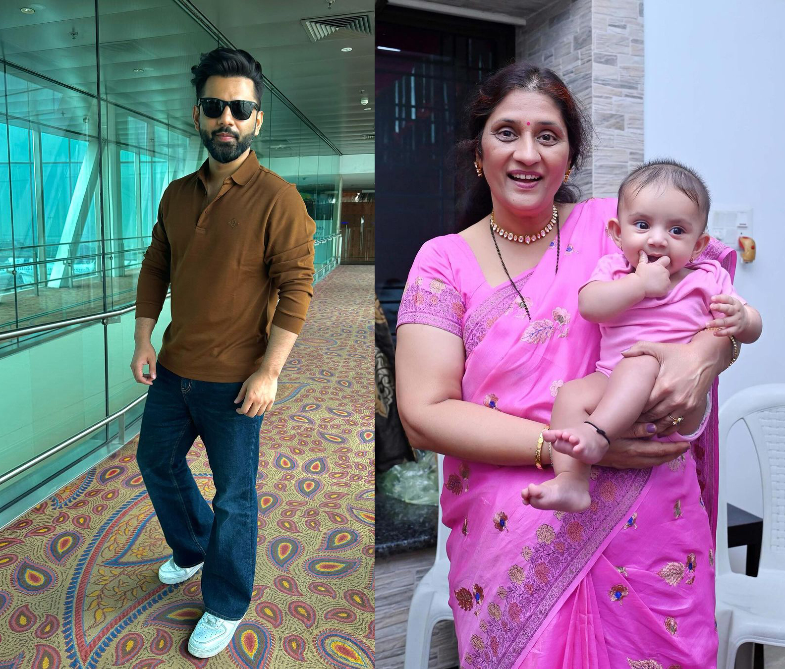 Rahul Vaidya Shares Some Adorable Snaps Of His Cute Baby Girl And Loved Mother On His Social Media. Netizens Shower Their Blessings And Love In The Comments!