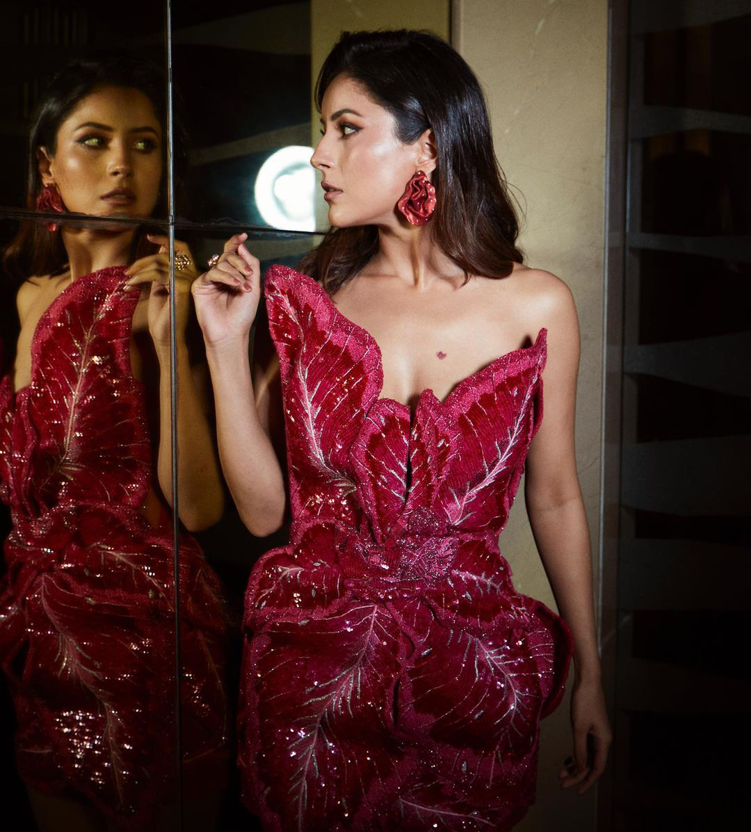 Shehnaaz Gill Spotted As Wow In A Petal Short Dress In Her Movie Promotion Event; Her Fascinating Outfit Is Compared To Selena Gomez’s Iris Dress!