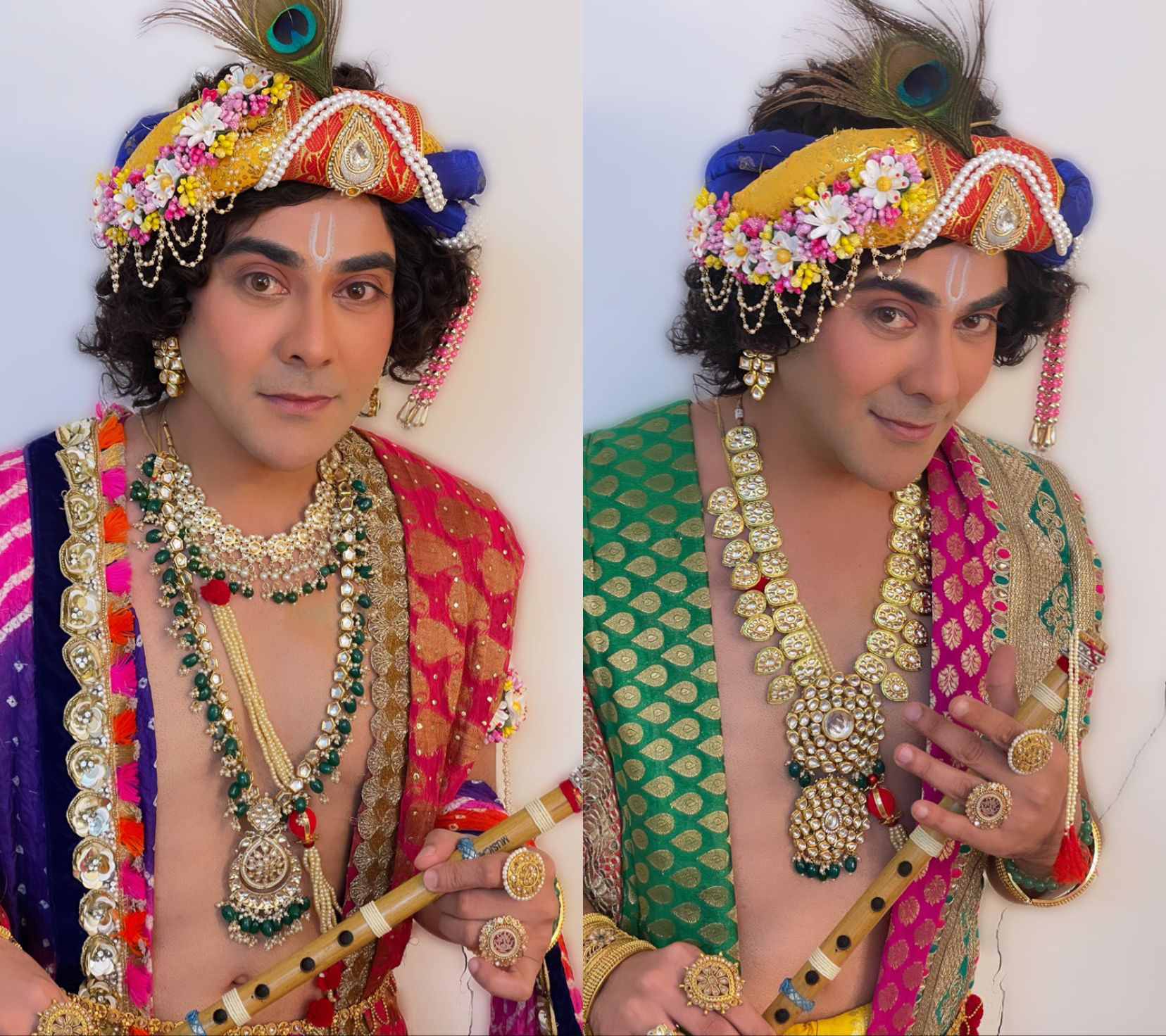 With his Krishna look, the actor worship Khanna, attracting all attention from his fans