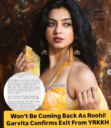 Garvita Sadhwani Reacted To Our Question “Won't Be Coming Back As Roohi?’’ Look Over What This Actress Added About The Same!