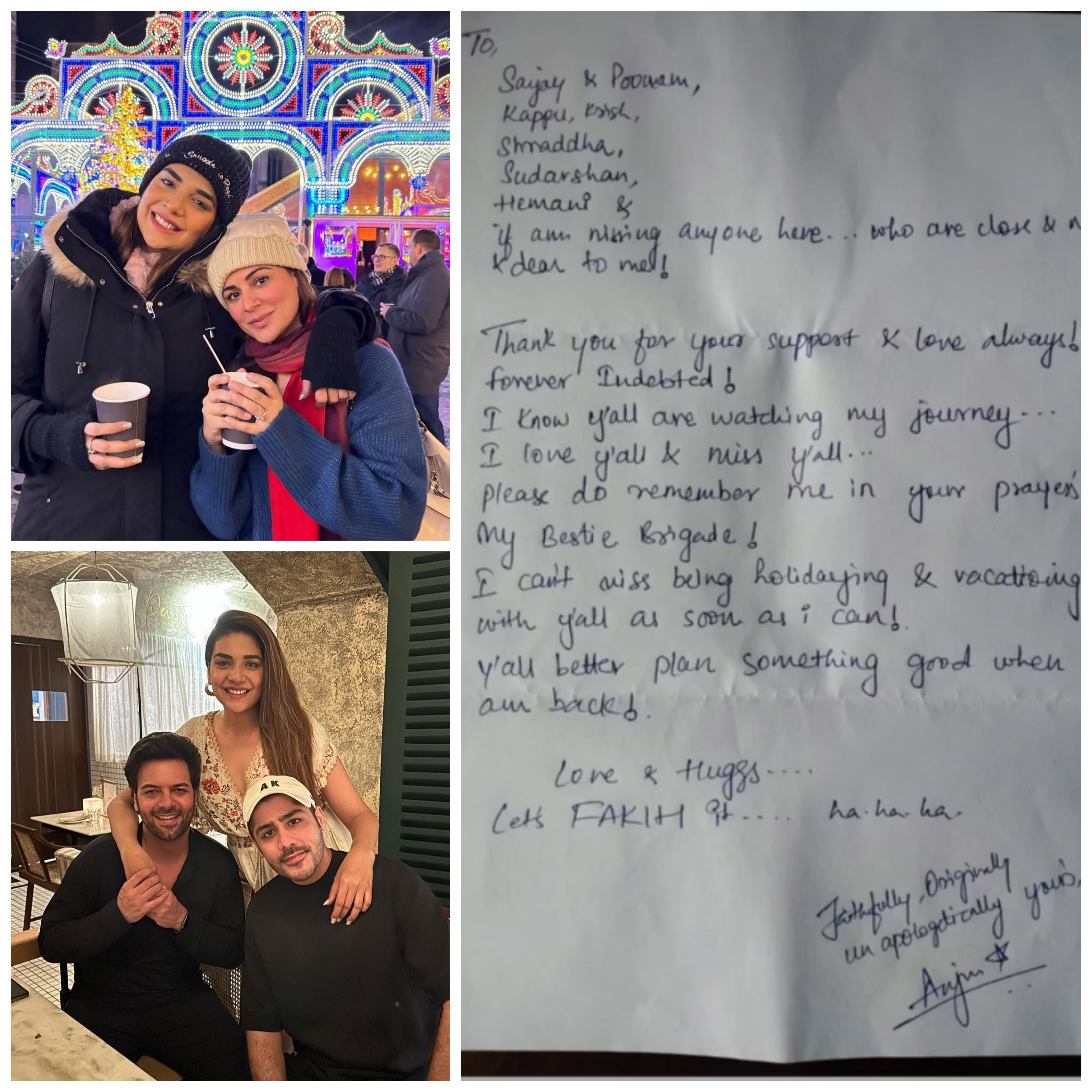 Chhoriyan Chali Gaon: Anjuum Faakih Shares Heartfelt Handwritten Letter for Friends Shraddha Arya, Abhishek Kapur and Others from Bamuliya