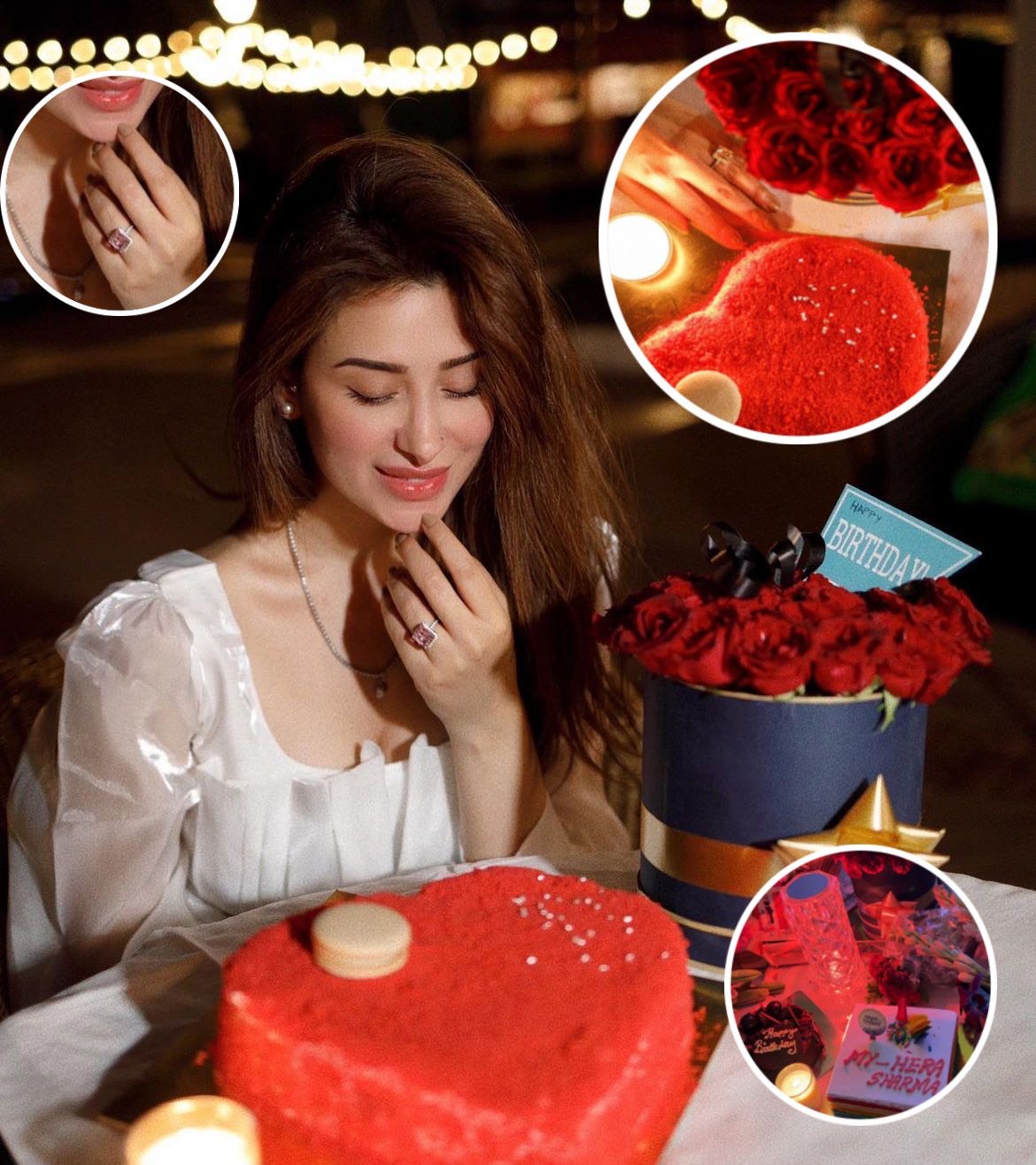 Mahira Sharma drops pictures of her birthday celebration with red roses, heart-shaped cake and a ring! Is she celebrating with someone special?