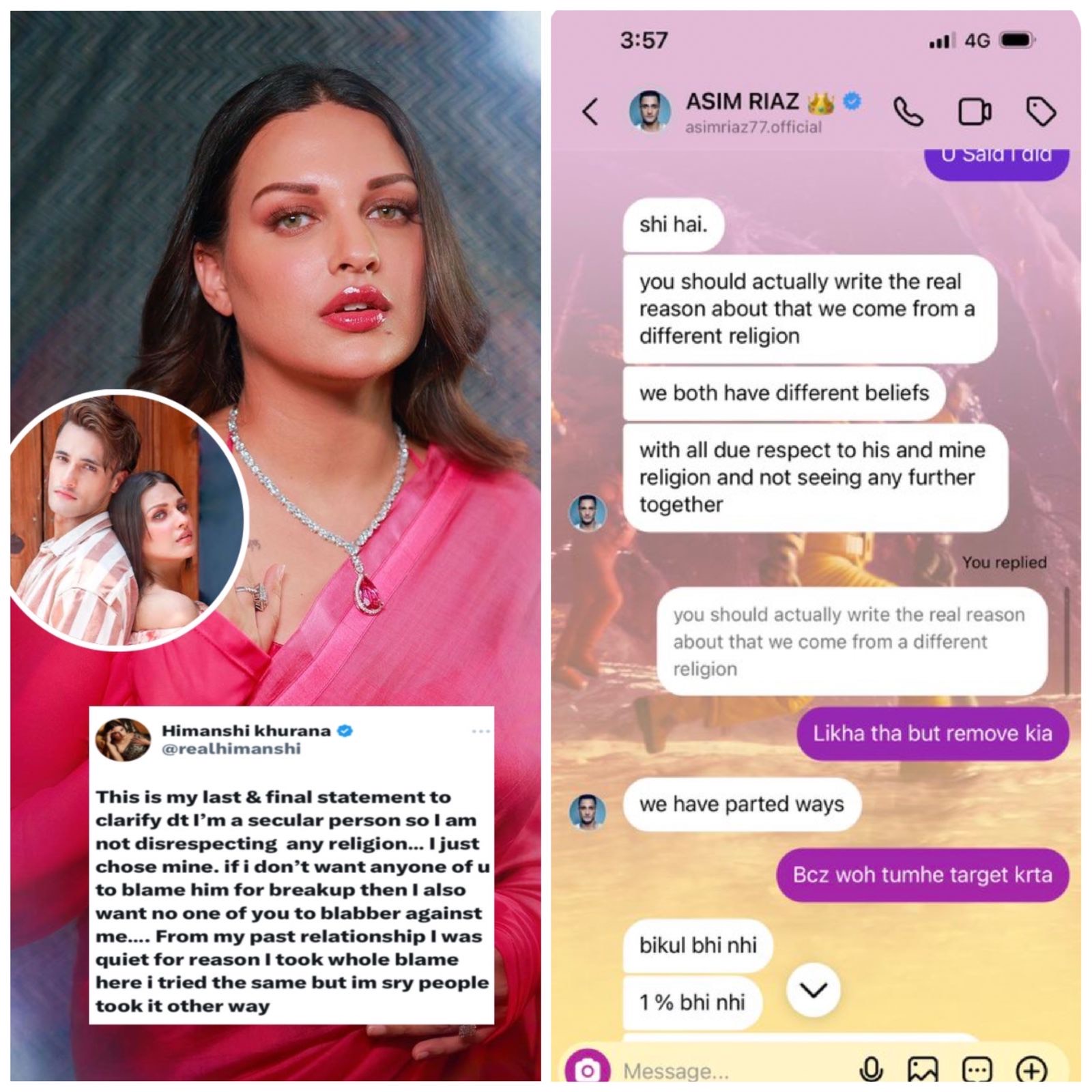 Himanshi Khurana deactivates her social media accounts and goes on a social media break, after sharing cryptic post with chats of ex beau Asim Riaz