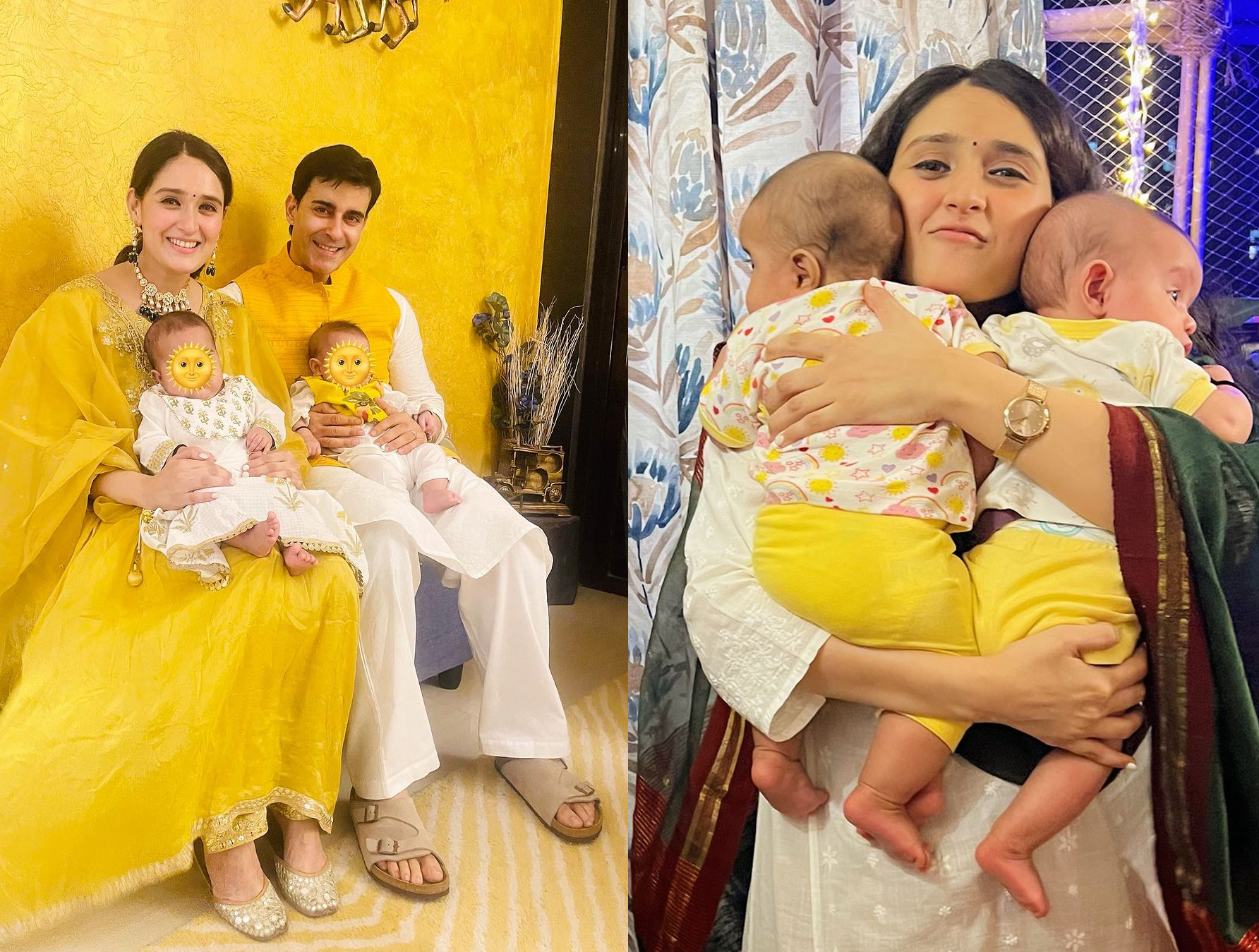 Exclusive - Gautam Rode And Pankhuri Awasthy Shows Faces Of Their Children Radhya And Raditya!