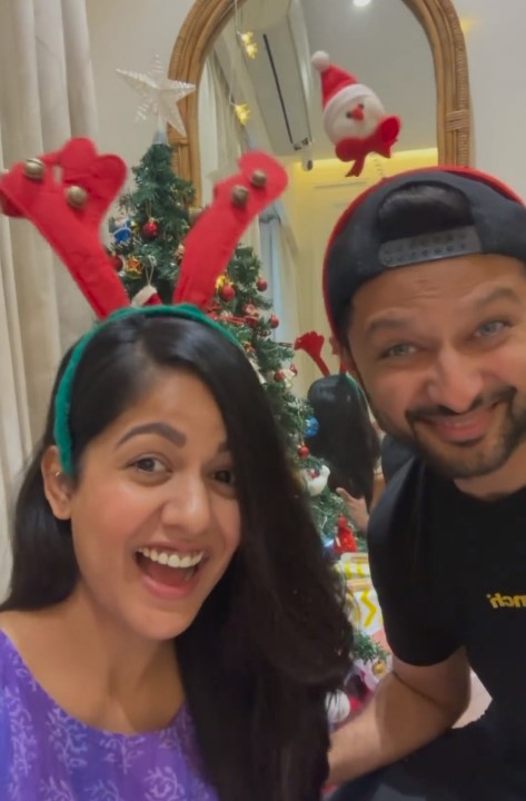 Celebrity Couple Ishita Dutta And Vatsal Sheth Are Excited To Welcome A Christmas Festive With Their Cute Little Boy Vaayu.
