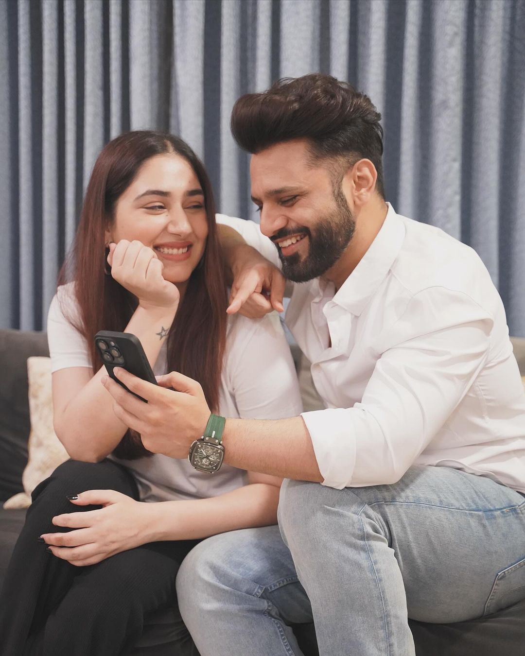 Adorable Couple Rahul Vaidya And Disha Parmar Embraced Bliss For Reaching One More Millions Followers On Their Instagram! 